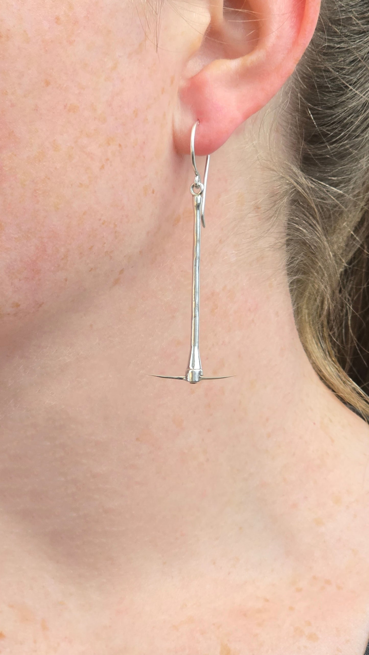 Sterling Silver Pick & Shovel Earrings