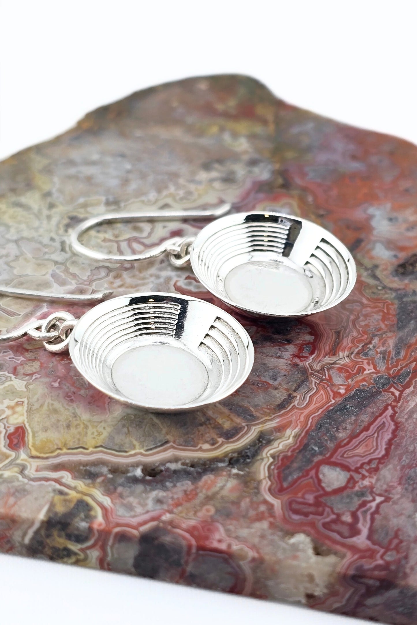 Sterling Silver Gold Pan Earrings