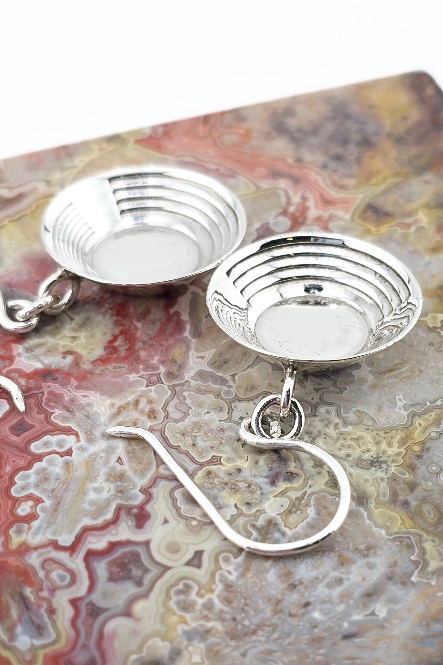 Sterling Silver Gold Pan Earrings