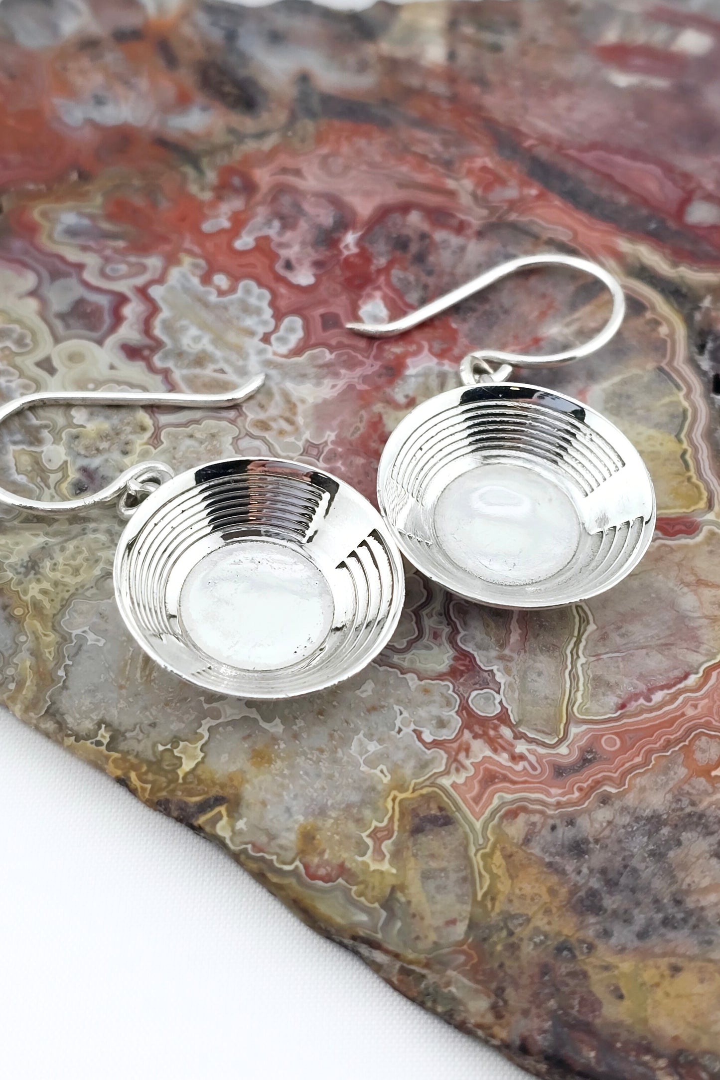 Sterling Silver Gold Pan Earrings