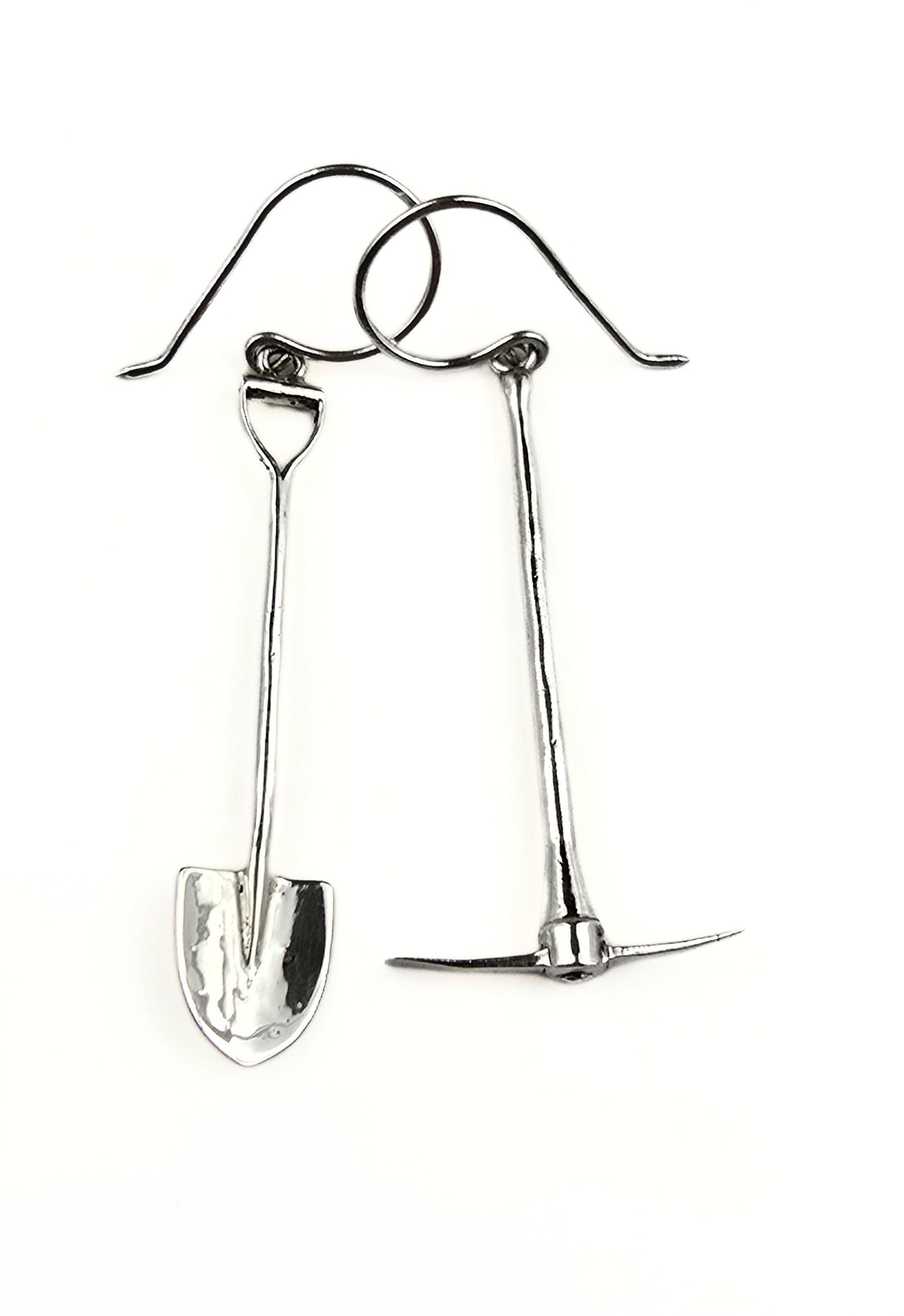 Sterling Silver Pick & Shovel Earrings