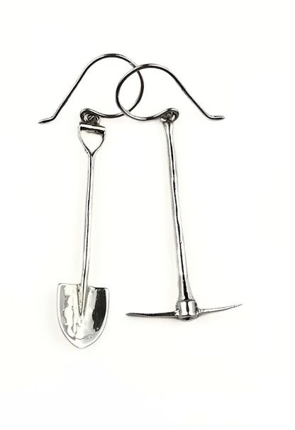 Sterling Silver Pick & Shovel Earrings